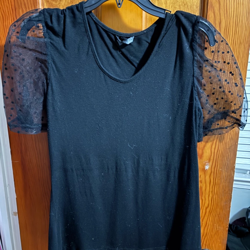 Elegant Black Sheer Sleeve Top